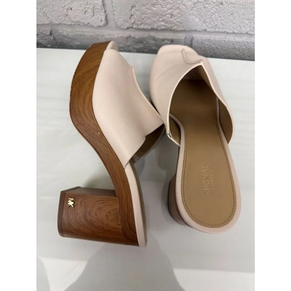 Michael Kors Women’s Aldrich Platform Block Heel Mules Sandals Size 8M